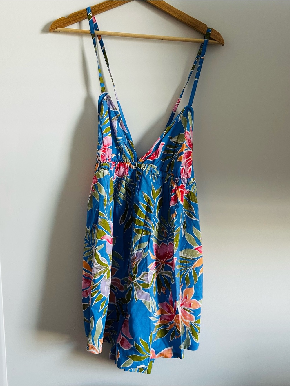 NWT blue floral Billabong Livin' it Up sundress romper